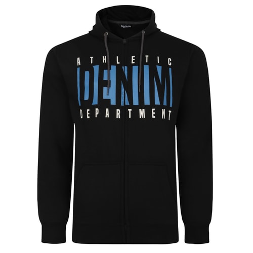 Bigdude Athletic Denim Print Hoody Black